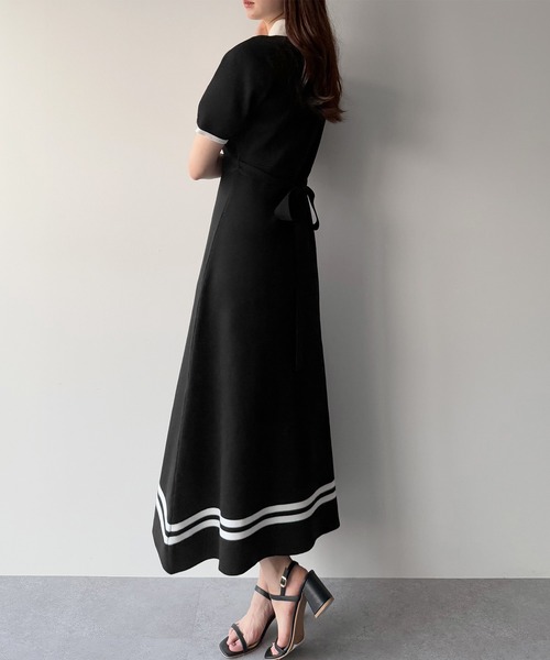 「mipiarl」 ニットワンピース LARGE チャコール レディース_画像5