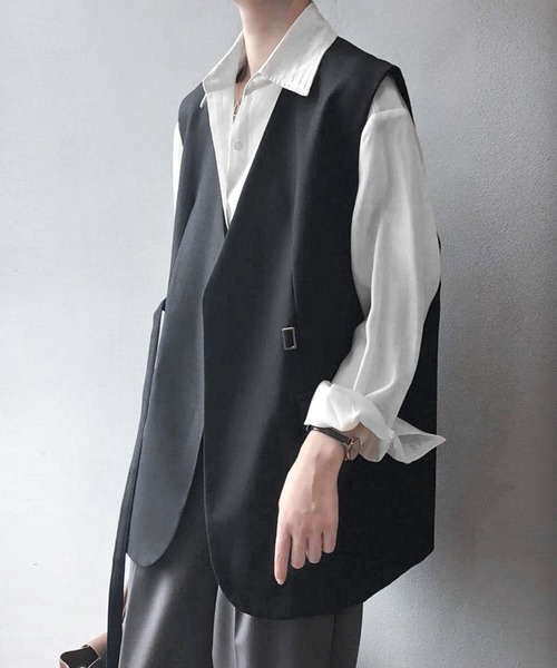 「JOHNNY WOLF」 ベスト M ブラック メンズ_画像2