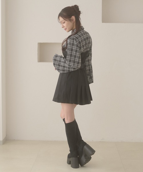 Ambre Neige（アンブルネージュ） ワンピース plaid pattern shirt