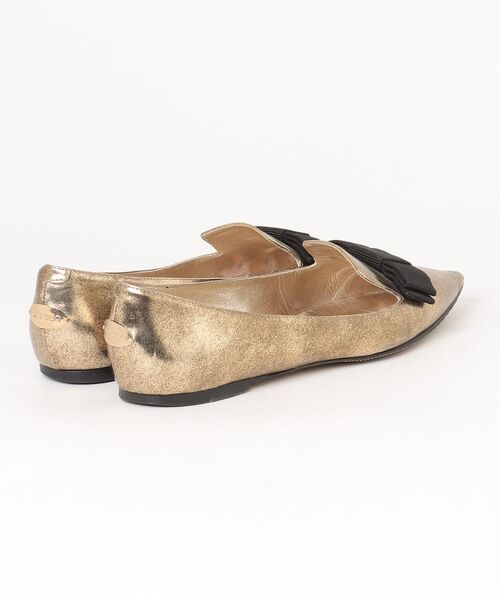 「JIMMY CHOO」 フラットパンプス 36.5 ゴールド レディース_画像2