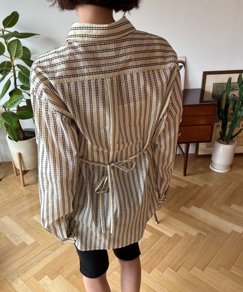 FUULLY STUDIO ブラウス シャツ ドビーストライプシャツ レディース