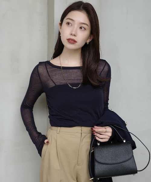 anuans（アニュアンス） tシャツ シアーコンパクトロングTシャツ