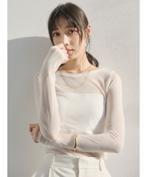 anuans（アニュアンス） tシャツ シアーコンパクトロングTシャツ