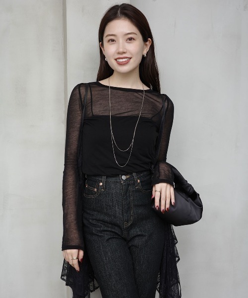 anuans（アニュアンス） tシャツ シアーコンパクトロングTシャツ