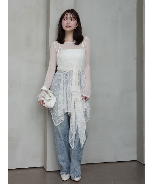 anuans（アニュアンス） tシャツ シアーコンパクトロングTシャツ