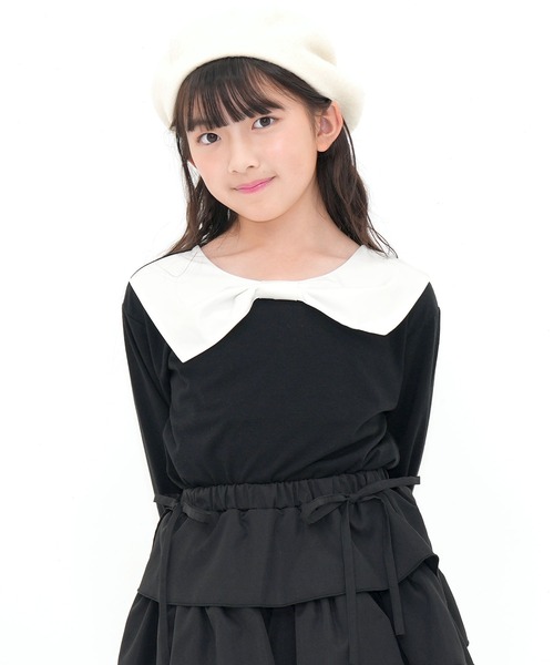 Bee des Bee tシャツ 襟リボントップス キッズ 子供服 女の子