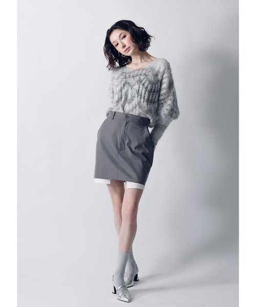 「Adoon plain」 長袖ニット FREE ブルー レディース_画像2