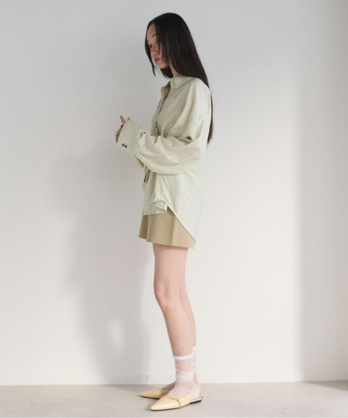 SOYEN ブラウス シャツ 2WAYトリプルボタンカシュクールシアーシャツ