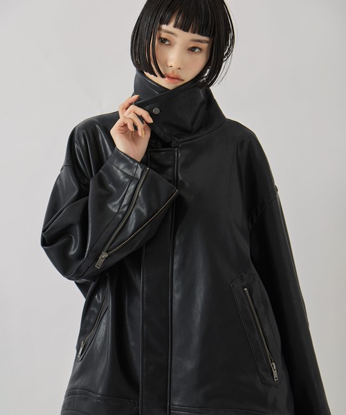 【ほぼ未使用】studious（ステュディオス）　レザージャケット STUDIOUS（ステュディオス） ブルゾン アウター レディース : ZOZOTOWN
