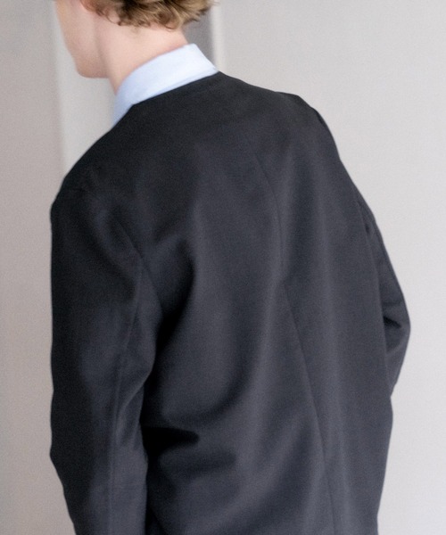 セットアップ 「COVEROSS/カバロス」ノーカラージャケット×イージースラックス セットアップ / ロングシーズン着用可能 メンズの画像