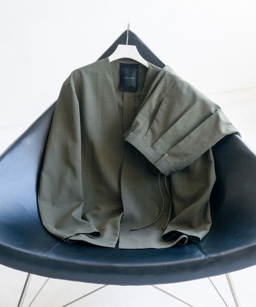 セットアップ 「COVEROSS/カバロス」ノーカラージャケット×イージースラックス セットアップ / ロングシーズン着用可能 メンズの画像