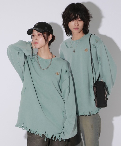 「Anui」 スウェットカットソー MEDIUM 杢グレー レディース_画像2