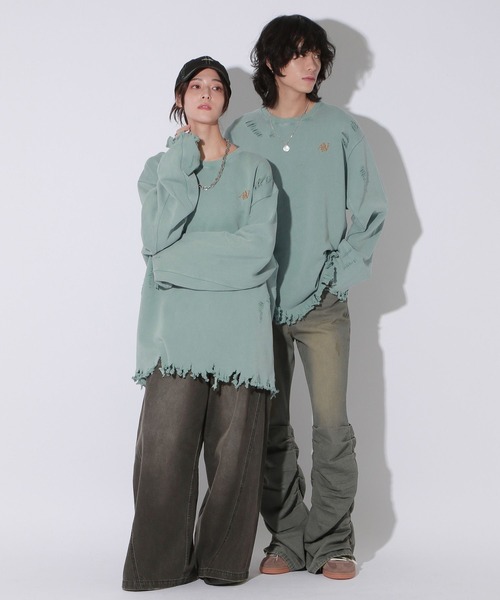 「Anui」 スウェットカットソー MEDIUM 杢グレー レディース_画像3