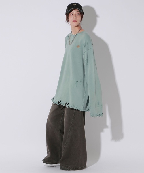 「Anui」 スウェットカットソー MEDIUM 杢グレー レディース_画像7