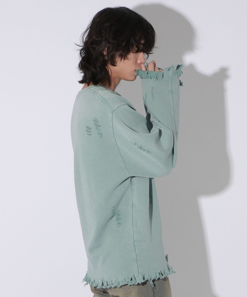 「Anui」 スウェットカットソー MEDIUM 杢グレー レディース_画像9
