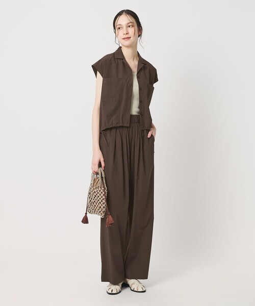 ワンピース 「WEB限定 Wardrobe DAILY MINIMAL」オープンカラーシャツ＆イージーパンツ 接触冷感 UVカット はっ水の画像