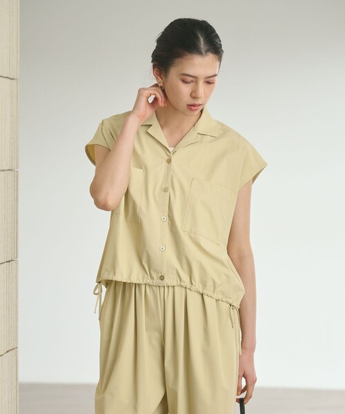 ワンピース 「WEB限定 Wardrobe DAILY MINIMAL」オープンカラーシャツ＆イージーパンツ 接触冷感 UVカット はっ水の画像