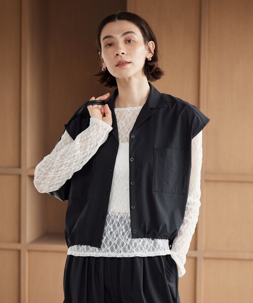 ワンピース 「WEB限定 Wardrobe DAILY MINIMAL」オープンカラーシャツ＆イージーパンツ 接触冷感 UVカット はっ水の画像