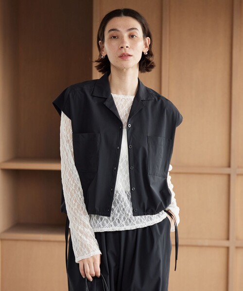 ワンピース 「WEB限定 Wardrobe DAILY MINIMAL」オープンカラーシャツ＆イージーパンツ 接触冷感 UVカット はっ水の画像