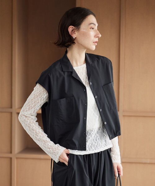 ワンピース 「WEB限定 Wardrobe DAILY MINIMAL」オープンカラーシャツ＆イージーパンツ 接触冷感 UVカット はっ水の画像