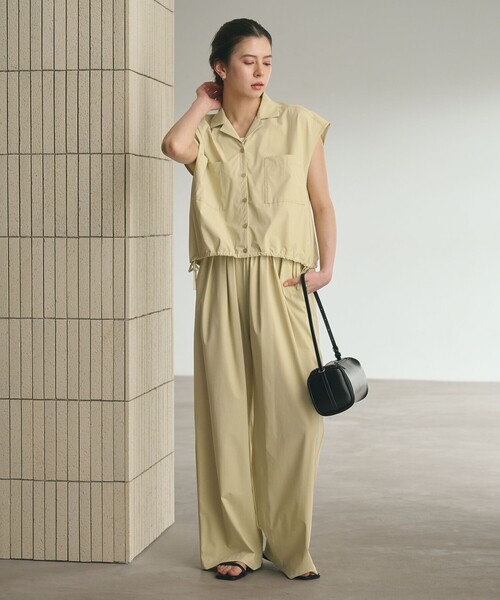 ワンピース 「WEB限定 Wardrobe DAILY MINIMAL」オープンカラーシャツ＆イージーパンツ 接触冷感 UVカット はっ水の画像