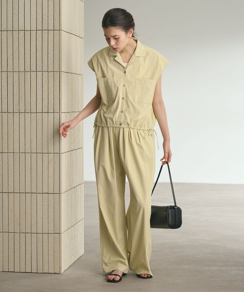 ワンピース 「WEB限定 Wardrobe DAILY MINIMAL」オープンカラーシャツ＆イージーパンツ 接触冷感 UVカット はっ水の画像