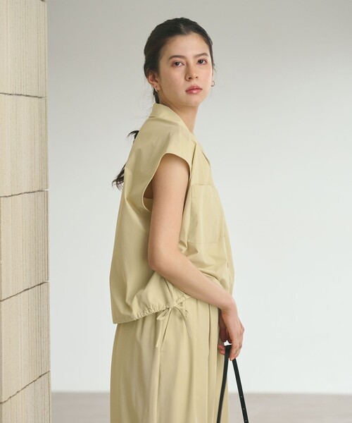 ワンピース 「WEB限定 Wardrobe DAILY MINIMAL」オープンカラーシャツ＆イージーパンツ 接触冷感 UVカット はっ水の画像