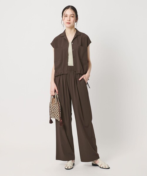 ワンピース 「WEB限定 Wardrobe DAILY MINIMAL」オープンカラーシャツ＆イージーパンツ 接触冷感 UVカット はっ水の画像