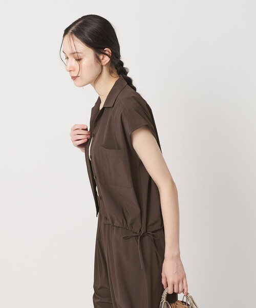 ワンピース 「WEB限定 Wardrobe DAILY MINIMAL」オープンカラーシャツ＆イージーパンツ 接触冷感 UVカット はっ水の画像