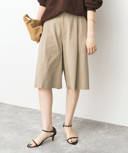 U by SPICK&SPAN サイドレースショートパンツ Spick＆Span（スピック アンド スパン） パンツ タックショートパンツ