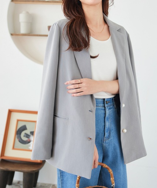 「KOBE LETTUCE」 ジャケット M チャコール レディース_画像2