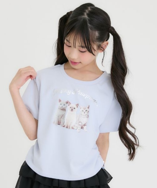 PINK-latte（ピンクラテ） tシャツ 「接触冷感」ねこフォトドロスト