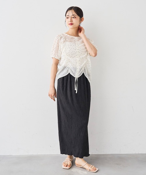 超美品　Y,s カーゴパンツ風スカート（SALE中） mil（ミル） ロング スカート 夏 ストレッチ 楊柳 ナロースカート