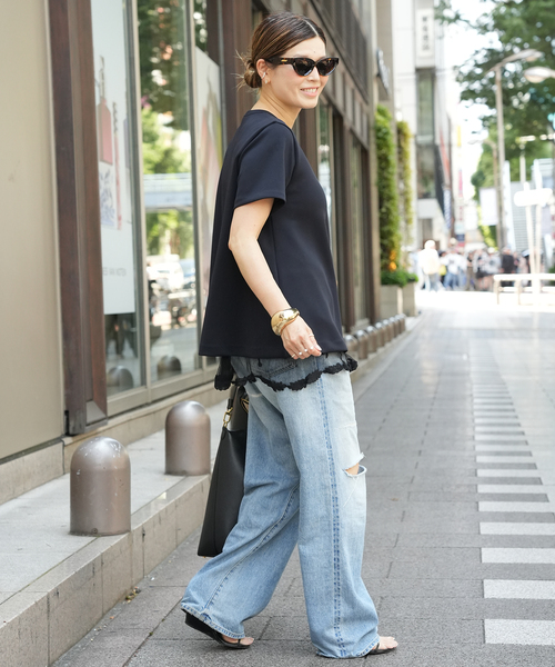 uvカット tシャツ CELERI トラペーズ ショートスリーブ TEE レディースの画像