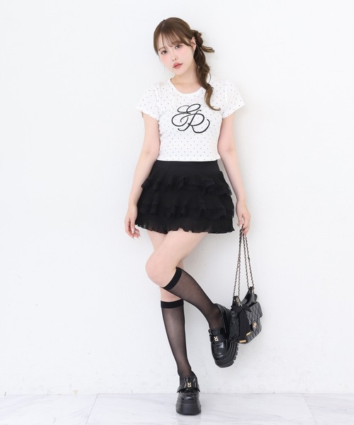 one after another NICE CLAUP tシャツ ビジュー付きロゴ刺繍Tee