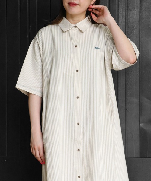 「KRIFF MAYER Lady's Collection」 シャツワンピース MEDIUM ピンク レディース_画像2