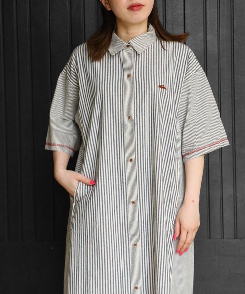 「KRIFF MAYER Lady's Collection」 シャツワンピース MEDIUM ピンク レディース_画像3