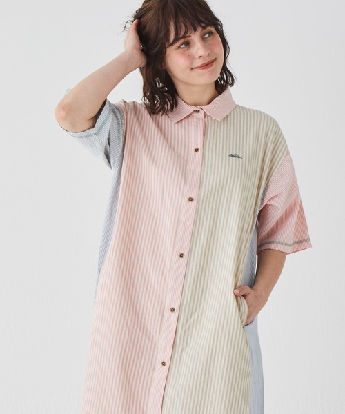 「KRIFF MAYER Lady's Collection」 シャツワンピース MEDIUM ピンク レディース_画像4