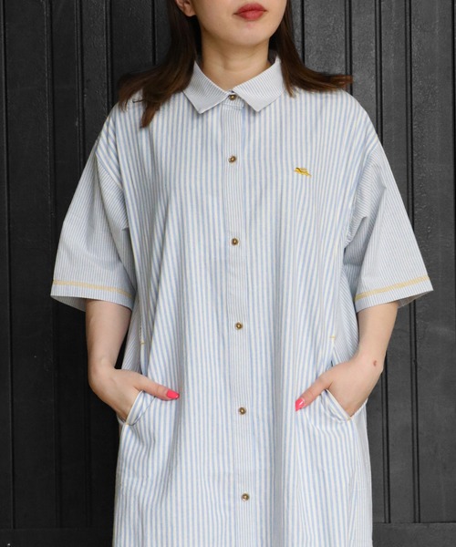 「KRIFF MAYER Lady's Collection」 シャツワンピース MEDIUM ピンク レディース_画像5