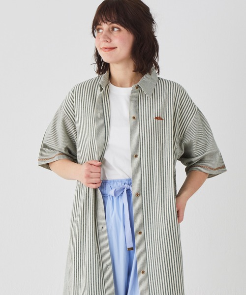 「KRIFF MAYER Lady's Collection」 シャツワンピース MEDIUM ピンク レディース_画像6