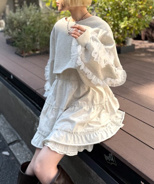 「w closet」 長袖ワンピース FREE アイボリー レディース_画像2