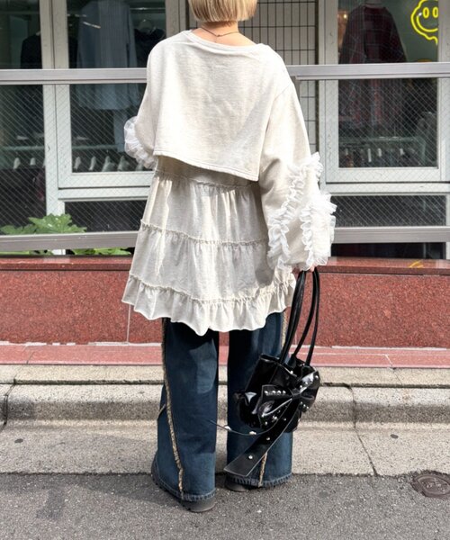 「w closet」 長袖ワンピース FREE アイボリー レディース_画像6