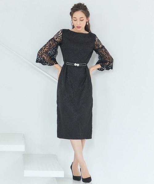 新品タグ付 willfully 花柄ワンピース ドレス オケージョン forksy.】【オケージョン対応】花柄刺繍レースワンピース