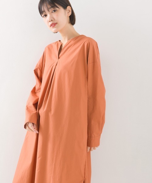 OMNES Another Edition シャツワンピース コットン 後ろあきシャツ