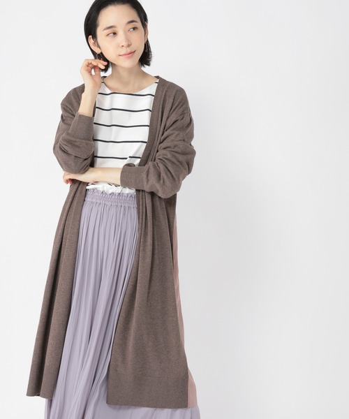 スタジオクリップ　二重ニットカーディガン　デザインオシャレ　ブラウン 楽天市場】【SALE／30%OFF】7ゲージレイヤードヘム2WAY