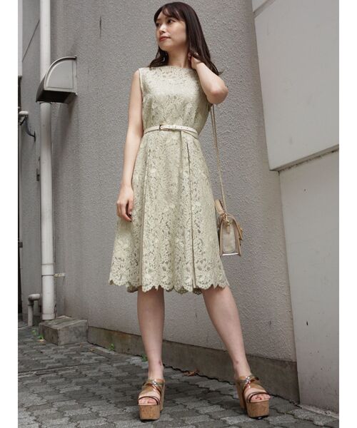 マーキュリ ドレス 通販 Paypayモール ベルト付レースプリーツ切替aラインドレス Zozotown Paypayモール