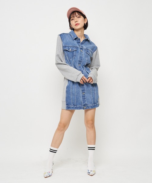 もあります ワンピース 通販 Paypayモール スウェット切替えデニムミニワンピース Zozotown Paypayモール店 でさっと
