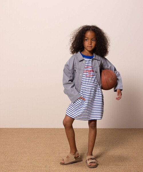 BIZAKIE　PETIT BATEAU ストライプデザインジャケット PETIT BATEAU（プチバトー） ブルゾン アウター ヒッコリーストライプ