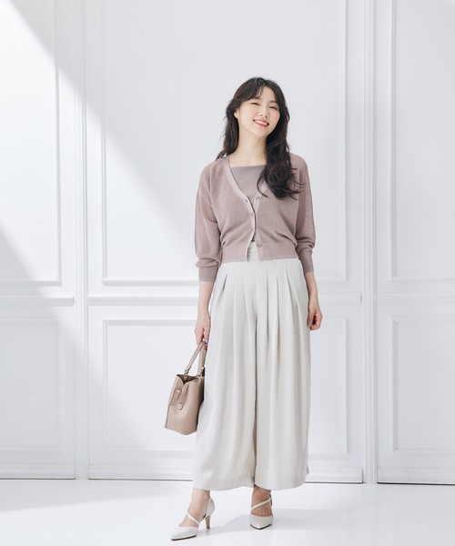 12Twelve Agenda カーディガン Vネックメッシュ編みニット
