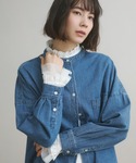 ブラウス シャツ オーバーサイズ バンドカラー...の詳細画像3